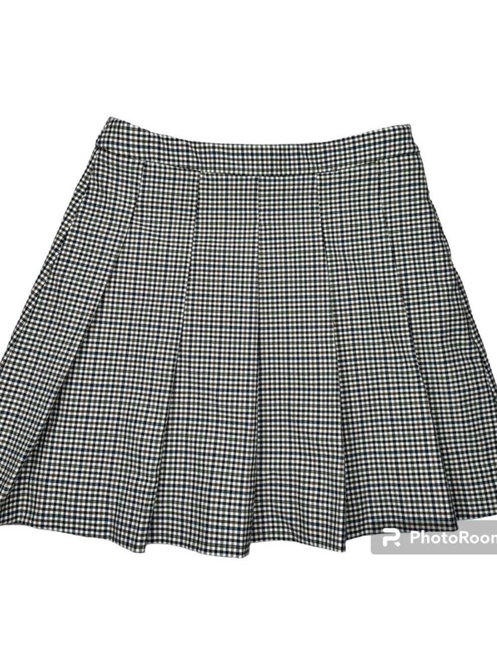 ZARA GINGHAM PLEATED  MINI SKIRT NAVY, CAMEL & CREAM SKIRT GIRLS SIZE 13-14